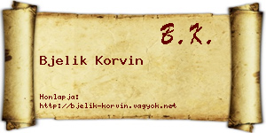 Bjelik Korvin névjegykártya
